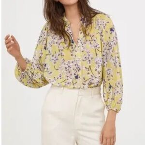 Anna Glover x H&M Yellow Floral Blouse
